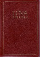 Lova Herren 1988 sångbok skinnband röd